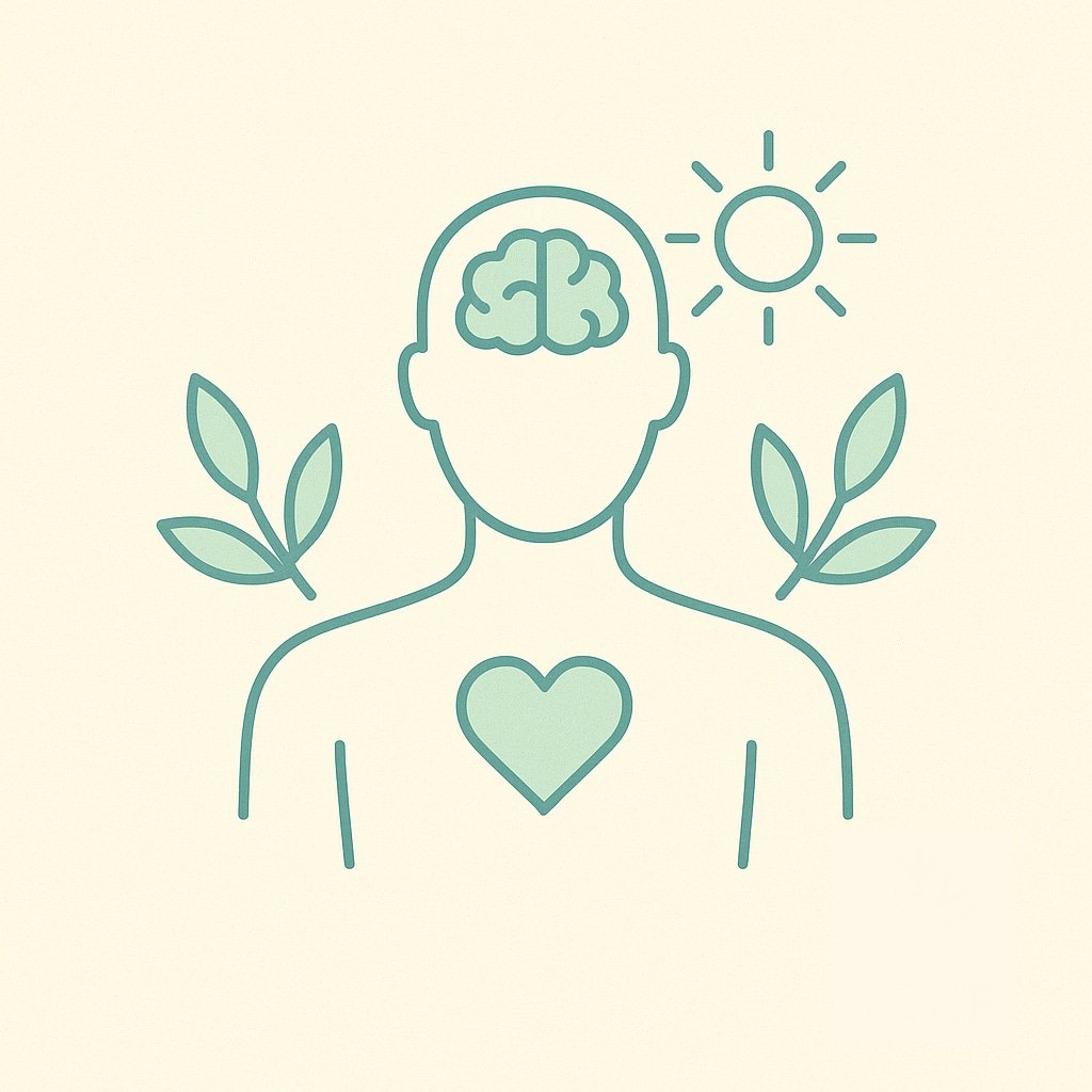 Calming visual representing balance between mind and body in mental health.