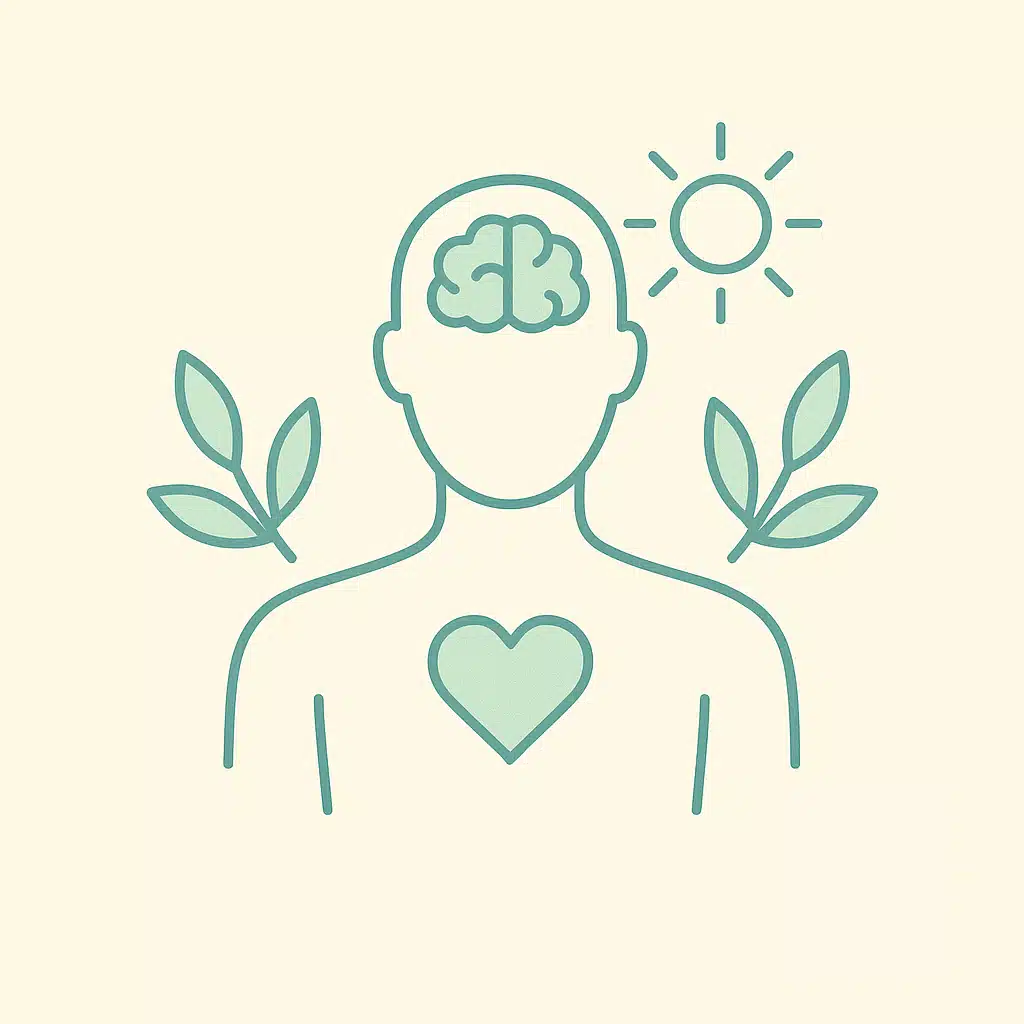 Calming visual representing balance between mind and body in mental health.