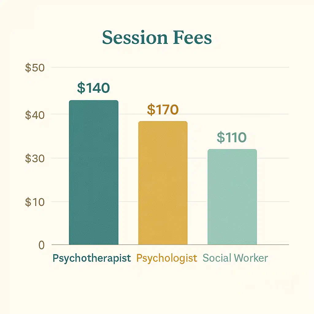 Chart comparing therapy costs in Ottawa by professional type.