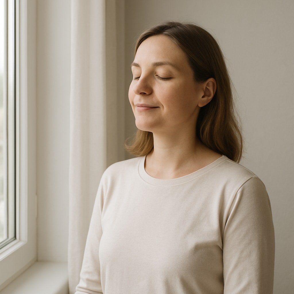 Person feeling calm and hopeful after learning panic management skills