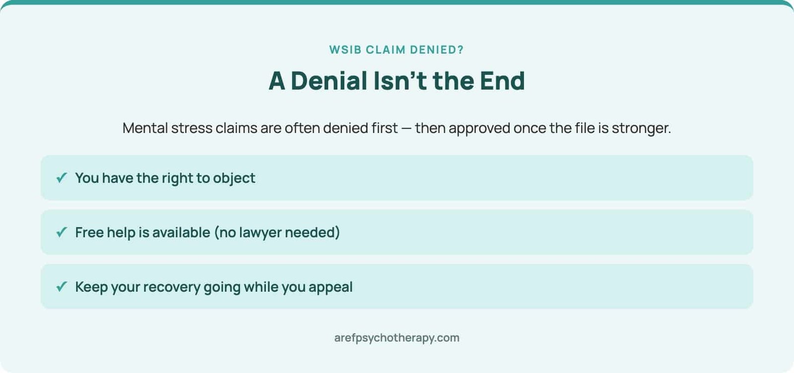 WSIB claim denied for mental health — next steps overview